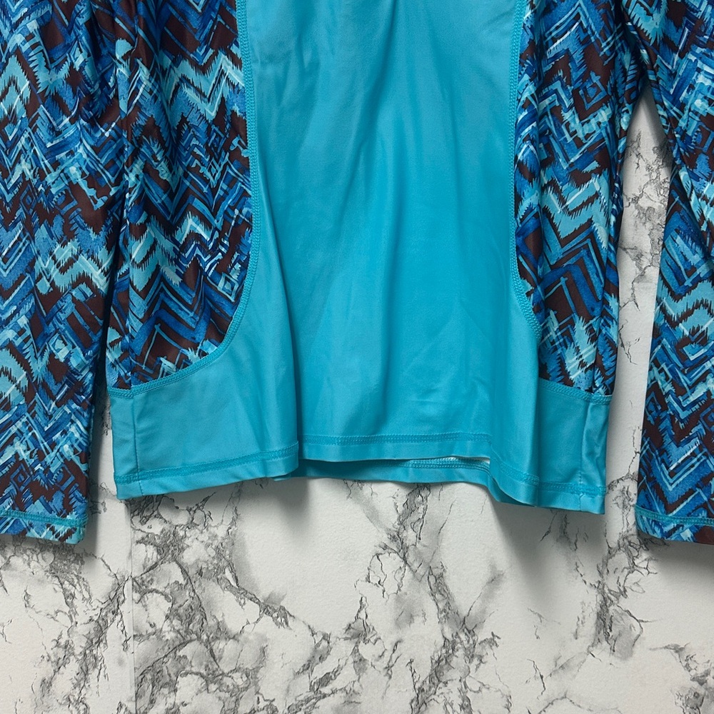 Women’s Long Sleeve Swim Shirt - Teal/Blue UPF 50+ Sun Protector - Picture 7 of 10